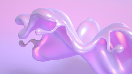 Splash fluid. 3d illustration, 3d rendering.