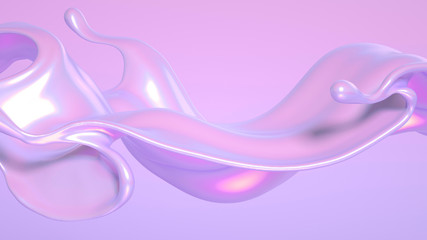 Splash fluid. 3d illustration, 3d rendering.