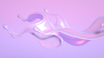 Splash fluid. 3d illustration, 3d rendering.