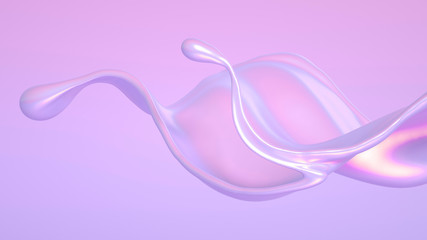 Splash fluid. 3d illustration, 3d rendering.