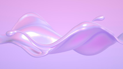 Splash fluid. 3d illustration, 3d rendering.