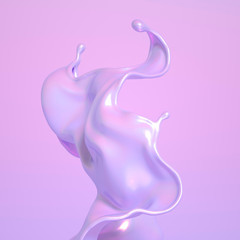 Splash fluid. 3d illustration, 3d rendering.