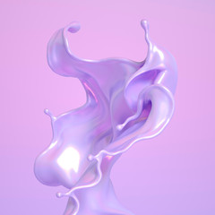 Splash fluid. 3d illustration, 3d rendering.