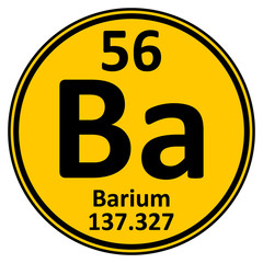Periodic table element barium icon.