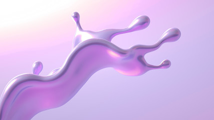 Splash fluid. 3d illustration, 3d rendering.
