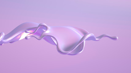Splash fluid. 3d illustration, 3d rendering.