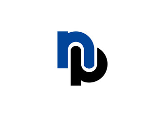 Letter NP simple logo design vector