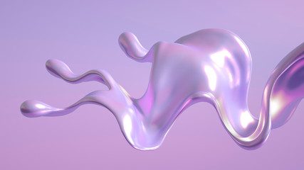Splash fluid. 3d illustration, 3d rendering.