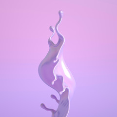 Splash fluid. 3d illustration, 3d rendering.