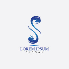 Obraz premium S letter water splash logo design template