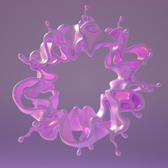 Splash fluid. 3d illustration, 3d rendering.