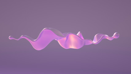 Splash fluid. 3d illustration, 3d rendering.
