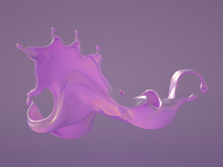 Splash fluid. 3d illustration, 3d rendering.