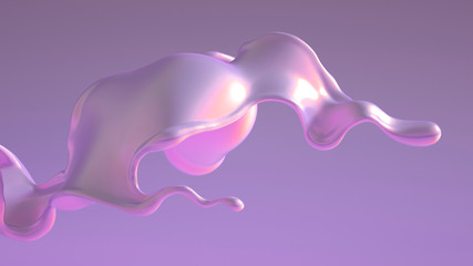 Splash fluid. 3d illustration, 3d rendering.