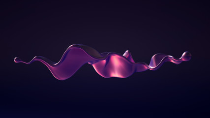 Splash fluid. 3d illustration, 3d rendering.