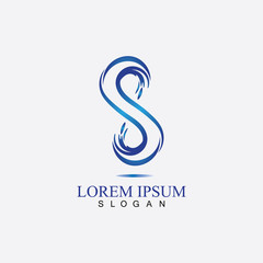 Fototapeta premium S letter water splash logo design template