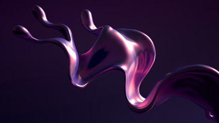 Splash fluid. 3d illustration, 3d rendering.