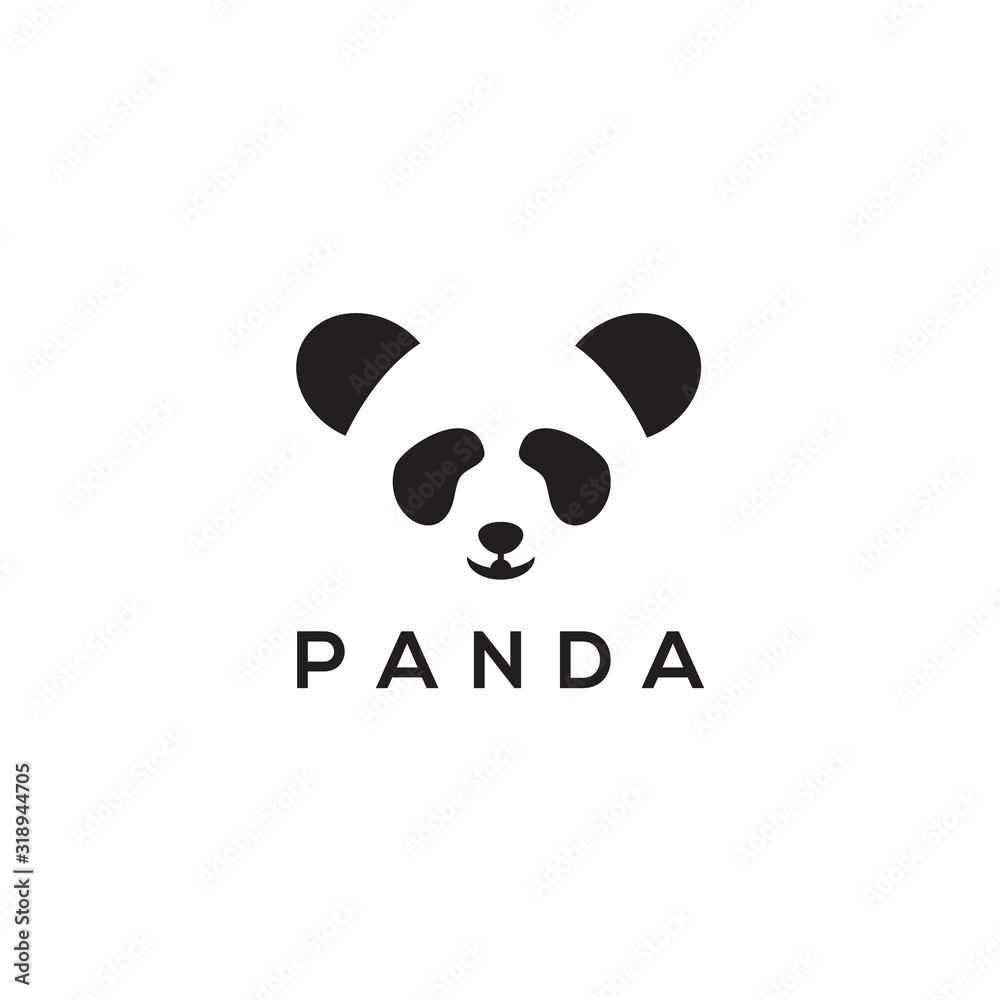 Canvas Prints Panda head logo design vector template