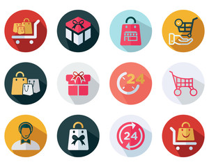 Shopping icons set - vector
