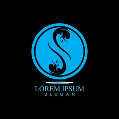 Fototapeta premium S letter water splash logo design template