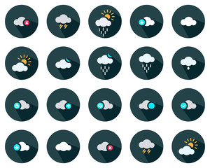 Cloud icons set - Set of cloud vector icons