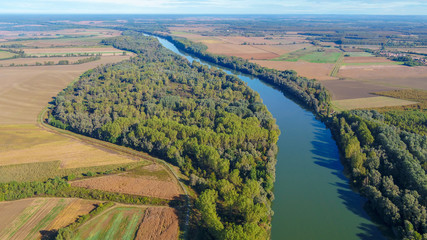 Aerial photo of the Drava River