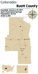 Large and detailed map of Ruott county in Colorado, USA.