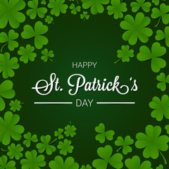 St. Patrick's Day with green frame clover