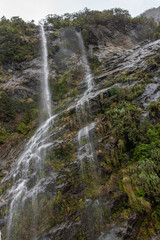 Doubtfull Sound. Fjordland New Zealand. South Island.Waterfall