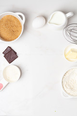 organic baked goods for baking on a white background and place for text