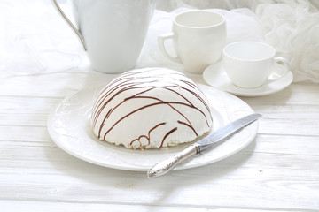 Curd Easter on a white wooden background