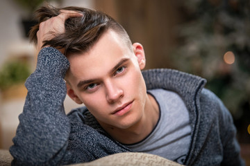portrait of a pensive young man