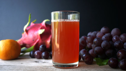 Red Grape Juice for healthy food and fruit drinking concept