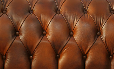 Retro brown leather upholstery