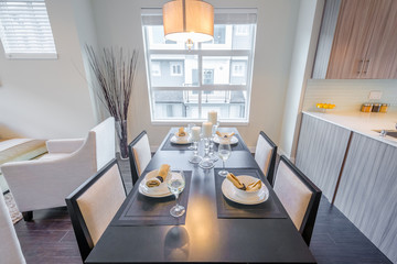 Modern dining room in luxury house.