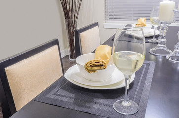 Modern dining room in luxury house.