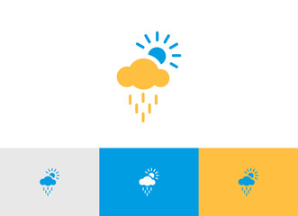 Sun and rain icon - Weather and forecast, cloud and sun sign