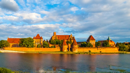 Panoramic view of Teutonic Castle in Malbork, Poland