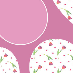 Abstract frame of watercolor flowers on a pink background. Use for wedding invitations, birthdays, menus and decorations.