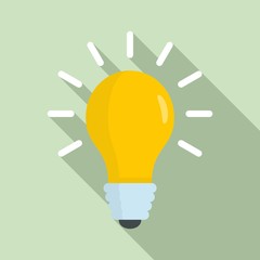 Idea bulb icon. Flat illustration of idea bulb vector icon for web design
