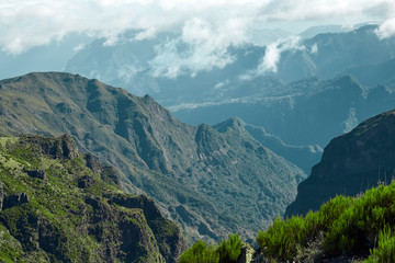 Hills and rocky mountains of Madeira Portugal