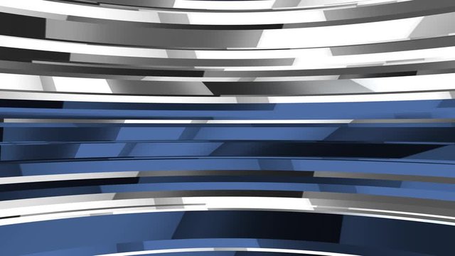 This stock motion graphics video shows two-tone chrome lines in motion.