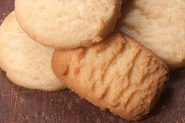 Cookies with coconut close up