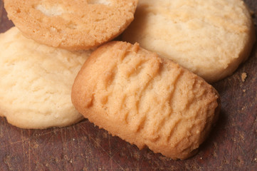 Cookies with coconut close up