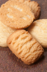 Cookies with coconut close up