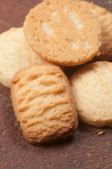 Cookies with coconut close up