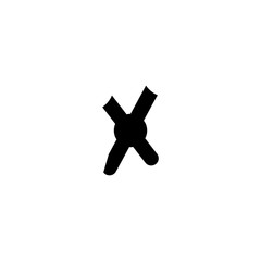 Obraz premium X icon. Exit button. List remove sign. Logo design element