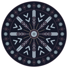 Ethnic boho mandala illustration. Occult magic folk ornament. Dream сatcher