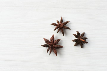  Dry natural star anise, on light background