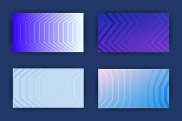 Cards design dark background set with lines